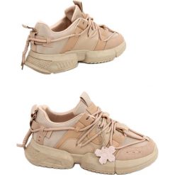 Buty sportowe Zeny Khaki beżowy. Brązowe buty treningowe INNA MARKA, bez wzorów, z materiału, bez zapięcia. Za 164.26 zł.