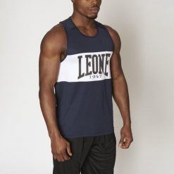 Tank top treningowy LEONE 1947 Shock Boxing. Niebieskie topy LEONE 1947, l, bez wzorów, sportowe, bez kołnierzyka, bez ramiączek. Za 73.99 zł.