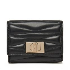 Duży Portfel Damski Furla. Czarne portfele Furla, bez wzorów. Za 699.99 zł.