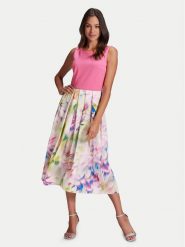 Swing Sukienka koktajlowa 5AG25800 Różowy Regular Fit. Czerwone sukienki Swing, bez wzorów, z syntetyku, wizytowe, bez kołnierzyka, bez ramiączek. Za 499.99 zł.