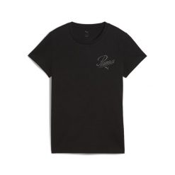 Damska koszulka ESS SCRIPT PUMA Black. Czarne t-shirty sportowe Puma, s, bez wzorów, bez ramiączek. Za 109.00 zł.