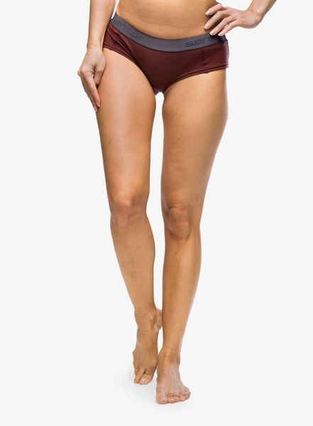 Figi termoaktywne Sensor Merino Air Panties. Czerwone figi Sensor, bez wzorów, ze skóry, z podwyższonym stanem. Za 98.99 zł.