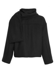 MOSS COPENHAGEN Kurtka przejściowa "Syden" w kolorze czarnym rozmiar: S/M. Czarne kurtki Moss Copenhagen, m, bez wzorów, z wełny, bez kaptura. Za 328.32 zł.