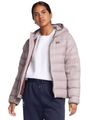Kurtka puchowa z wypełnieniem naturalnym damska Under Armour Legend Down Hooded Jacket - szara. Szare kurtki Under Armour, na zimę, m, bez wzorów, z nylonu, bez kaptura. W wyprzedaży za 599.99 zł.