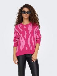 ONLY Sweter w kolorze różowym rozmiar: L. Różowe swetry ONLY, l, bez wzorów, bez ramiączek. Za 105.38 zł.