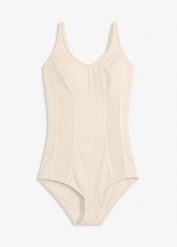 Body bez fiszbinów, silny stopień modelowania sylwetki. Brązowe bielizna modelująca bonprix, bez wzorów, bez ramiączek. Za 124.99 zł.