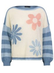 Sublevel Sweter w kolorze błękitno-kremowym rozmiar: S/M. Brązowe swetry Sublevel, m, bez wzorów, bez ramiączek. Za 128.55 zł.