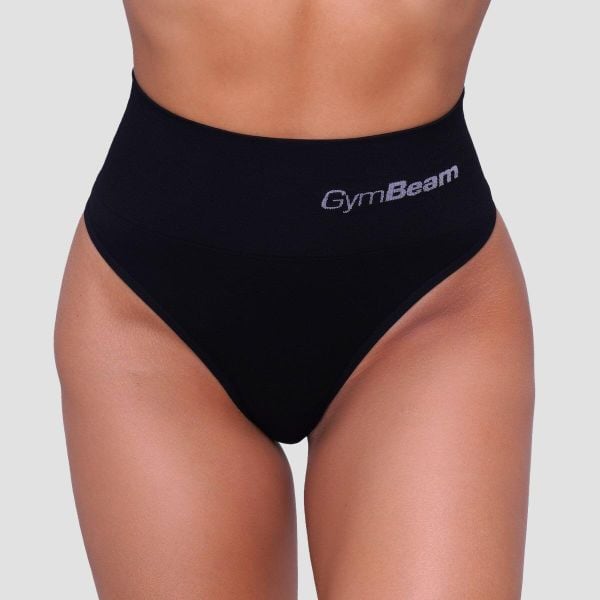 Figi damskie brazylijskie bezszwowe 2Pack. Czarne figi GYMBEAM, bez wzorów, z elastanu. Za 53.90 zł.