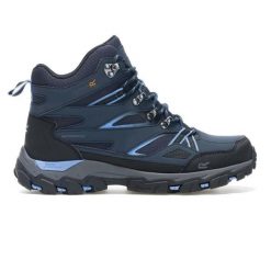 Damskie buty trekkingowe Regatta Holcombe III. Niebieskie buty trekkingowe Regatta, bez wzorów, z materiału, bez zapięcia, trekkingowe. Za 298.50 zł.