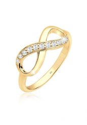 Elli Damski symbol nieskończoności Eternity Trend z kryształami cyrkonii w srebrze 925 Sterling Silver Pierścionki 1 ct. Szare pierścionki Elli, z cyrkonią, srebrne. Za 413.99 zł.