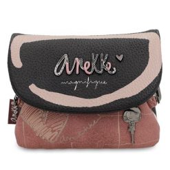 Brązowy Mały Damski Portfel Z Klapką Anekke. Brązowe portfele Anekke, z aplikacjami, z materiału, klasyczne, zdobione, bez dodatków. Za 129.00 zł.