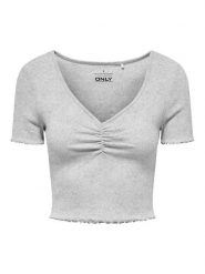 ONLY T-Shirt Betty 15311919 Szary Regular Fit. Szare t-shirty ONLY, xl, bez wzorów, z bawełny, bez kołnierzyka, bez ramiączek. Za 59.99 zł.