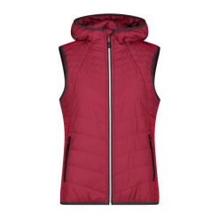 Damska kurtka bez rękawów z kapturem CMP. Czerwone kurtki CMP, bez wzorów, z puchu, z kapturem. Za 353.95 zł.