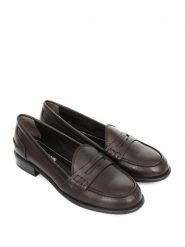 GÖNDERİ® Skórzane mokasyny w kolorze brązowym rozmiar: 41. Brązowe mokasyny bez wzorów, ze skóry, z okrągłym noskiem. Za 137.63 zł.