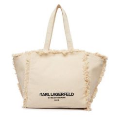 Torebka KARL LAGERFELD. Brązowe shopper bag KARL LAGERFELD, bez wzorów, bez dodatków. Za 549.99 zł.