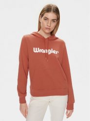 Wrangler Bluza 112350336 Pomarańczowy Regular Fit. Brązowe bluzy Wrangler, s, bez wzorów, z bawełny, bez ramiączek, bez kaptura. Za 229.99 zł.