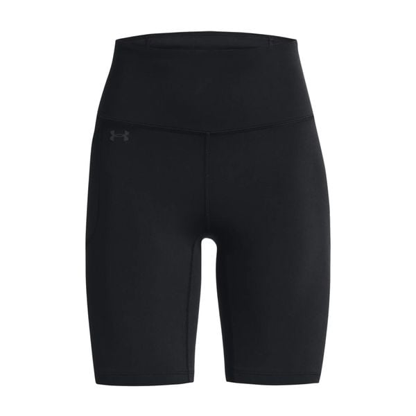 Spodenki fitness damskie Under Armour Motion Bike Short. Czarne szorty sportowe Under Armour, bez wzorów, na fitness i siłownię. Za 159.99 zł.