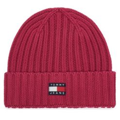 Czapka Tommy Hilfiger. Czerwone czapki zimowe Tommy Hilfiger, bez wzorów. Za 149.99 zł.