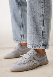 Niebieskie Sneakersy Typu Tenisówki z Siateczkowymi Wstawkami Corigoria. Niebieskie trampki Born2be, bez wzorów, z jeansu, eleganckie, bez zapięcia. Za 99.99 zł.