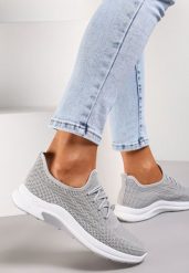 Szare Siateczkowe Buty Sportowe na Piankowej Podeszwie Linidas. Szare buty sportowe lifestyle Renee, bez wzorów, przed kostkę, bez zapięcia. W wyprzedaży za 39.99 zł.