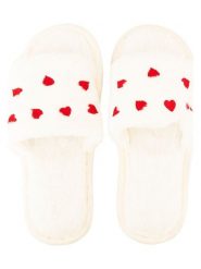 Zwillingsherz Kapcie w kolorze czerwono-kremowym rozmiar: S/M. Brązowe kapcie Zwillingsherz, bez wzorów, z materiału. Za 60.99 zł.