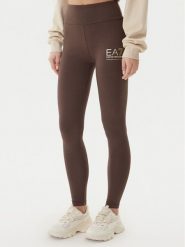EA7 Emporio Armani Legginsy 7W000426 AF12484 U6063 Brązowy Slim Fit. Brązowe legginsy EA7 Emporio Armani, bez wzorów, z bawełny. Za 279.99 zł.