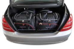 Torby Do Bagażnika Mercedes-Benz S 2005-2013 4Szt Kjust. Czarne torby podróżne KJUST, bez wzorów, z kauczuku. Za 1,204.00 zł.