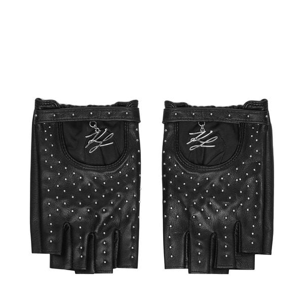 Rękawiczki KARL LAGERFELD. Czarne rękawiczki KARL LAGERFELD, bez wzorów. Za 549.99 zł.