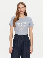 Guess T-Shirt W5GI05 I3Z14 Błękitny Regular Fit. Niebieskie t-shirty Guess, m, z aplikacjami, z bawełny, bez kołnierzyka, bez ramiączek. Za 139.99 zł.