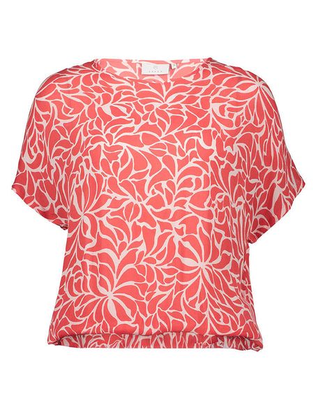 Kaffe Bluzka w kolorze czerwono-kremowym rozmiar: 36. Brązowe bluzki Kaffe, bez wzorów, z wiskozy, bez kołnierzyka, bez ramiączek. Za 61.31 zł.