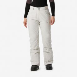 Spodnie snowboardowe damskie Dreamscape SNB 500. Brązowe spodnie narciarskie DREAMSCAPE, bez wzorów, z materiału, narciarskie. Za 449.99 zł.