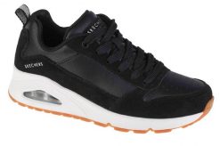 Buty do chodzenia damskie, Skechers Uno-Solid Air. Czarne buty treningowe Skechers, bez wzorów, z materiału, przed kostkę, bez zapięcia, trekkingowe. Za 249.99 zł.