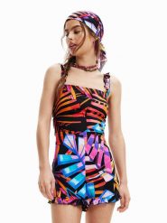 Desigual Kombinezon 23SWMW04 Kolorowy Regular Fit. Sukienki Desigual, xl, bez wzorów, bez kołnierzyka, bez ramiączek. Za 179.99 zł.