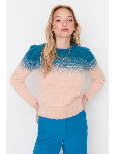 Trendyol Sweter w kolorze beżowo-niebieskim rozmiar: S. Brązowe swetry Trendyol, s, bez wzorów, bez ramiączek. Za 74.28 zł.