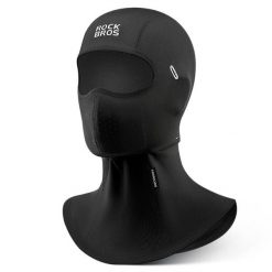 Czapka termiczna ochrona całkowita zima. Czarne czapki zimowe ROCKBROS, bez wzorów, z poliesteru, sportowe. Za 77.48 zł.