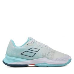 Buty do tenisa Babolat. Białe buty treningowe BABOLAT, bez wzorów, bez zapięcia, tenisowe. Za 449.99 zł.