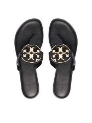 Tory Burch Japonki 167568 Czarny. Czarne japonki Tory Burch, bez wzorów, ze skóry. Za 1,284.00 zł.