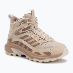 Buty turystyczne damskie Merrell Moab Speed 2 Mid GTX. Brązowe buty trekkingowe Merrell, bez zapięcia. Za 689.99 zł.