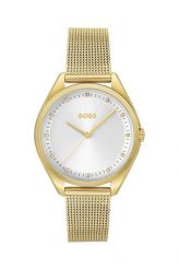 BOSS zegarek damski kolor złoty. Żółte zegarki Boss, szklane. Za 1,299.90 zł.