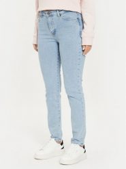 Guess Jeansy W4YA92 D5CB3 Niebieski Slim Fit. Niebieskie jeansy Guess, z aplikacjami, z bawełny. Za 245.71 zł.