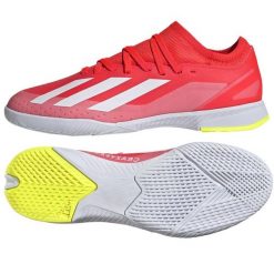 Buty piłkarskie adidas X Crazyfast League In Jr IF0684 czerwone. Czerwone buty treningowe bez wzorów, z gumy, bez zapięcia, do piłki nożnej. Za 398.42 zł.