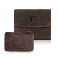 Zestaw skórzany portfel i etui na klucze PAOLO PERUZZI ZUP-64-BR brązowy. Brązowe portfele PAOLO PERUZZI, bez wzorów, ze skóry. Za 89.99 zł.