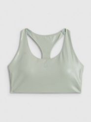 4F Biustonosz do jogi z niskim wsparciem damski - miętowy XL. Niebieskie biustonosze sportowe 4f, bez wzorów, z gumy, na jogę i pilates. Za 129.99 zł.