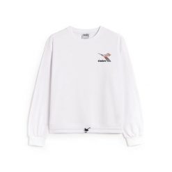Bluza damska DIADORA L.SWEAT FLOSS L. Białe bluzy Diadora, l, bez wzorów, bez kaptura. Za 109.99 zł.