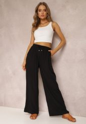 Czarne Spodnie Karrill. Czarne jeansy Renee, na lato, l, bez wzorów, z jeansu, eleganckie, długie. W wyprzedaży za 39.99 zł.