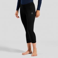 Legginsy damskie Odlo BL BOTTOM 3/4 ACTIVE WARM ECO. Czarne legginsy ODLO, bez wzorów. Za 181.99 zł.