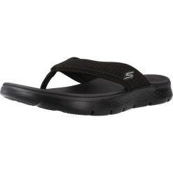 Sandały SKECHERS GO WALK FLEX Czarny. Czarne sandały Skechers, bez wzorów, z materiału, bez obcasa, bez zapięcia. Za 179.99 zł.