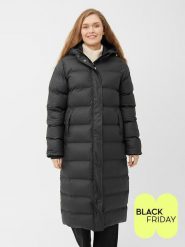 Derbe Płaszcz zimowy w kolorze czarnym rozmiar: 42. Czarne płaszcze Derbe, na zimę, bez wzorów, z puchu, bez kaptura. Za 609.17 zł.