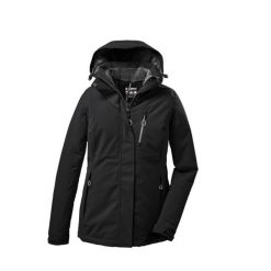Kurtka damska Killtec KOW 140 WMN JCKT. Czarne kurtki Killtec, bez wzorów, z materiału, eleganckie, z kapturem. Za 699.99 zł.