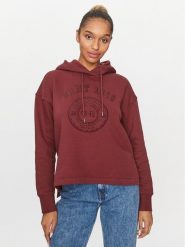 Gant Bluza Rel Tonal Graphic Hoodie 4200722 Bordowy Relaxed Fit. Czerwone bluzy Gant, s, bez wzorów, z bawełny, bez ramiączek, bez kaptura. Za 329.99 zł.